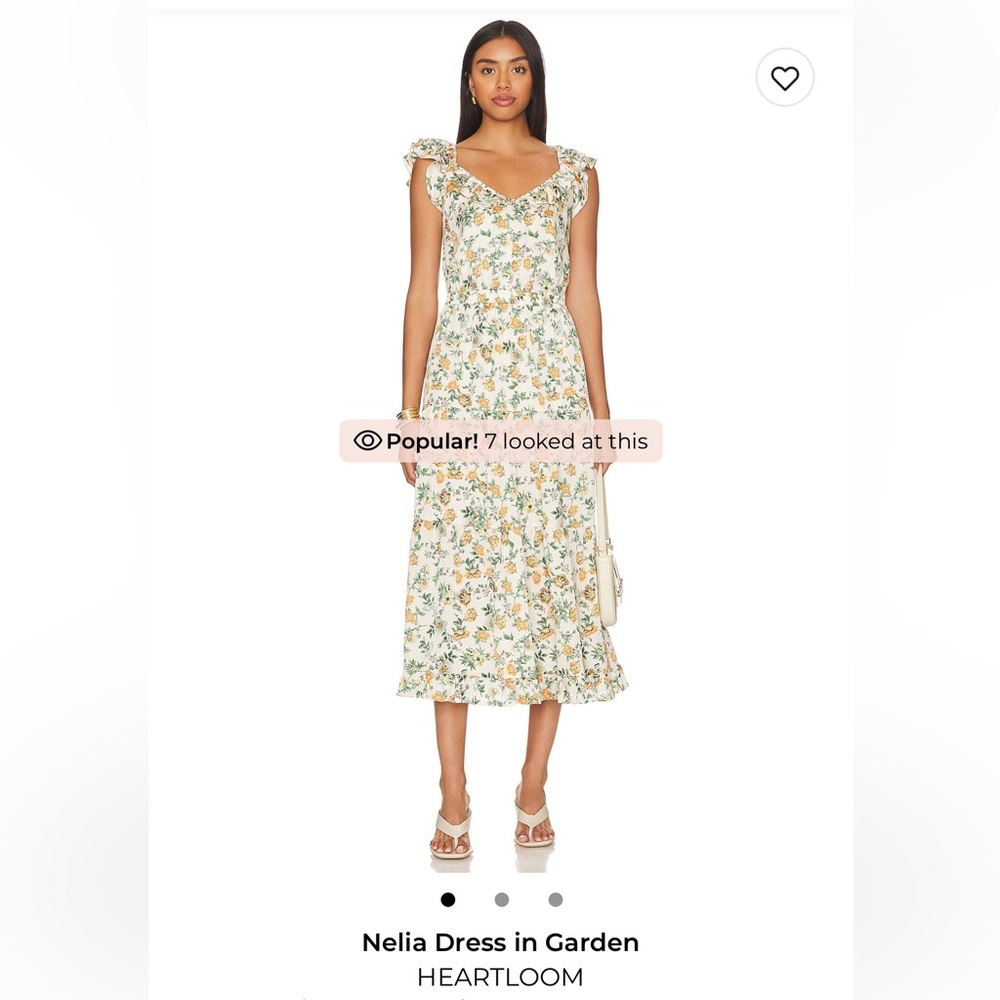 REVOLVE Floral Midi Dress in Cream and Yellow